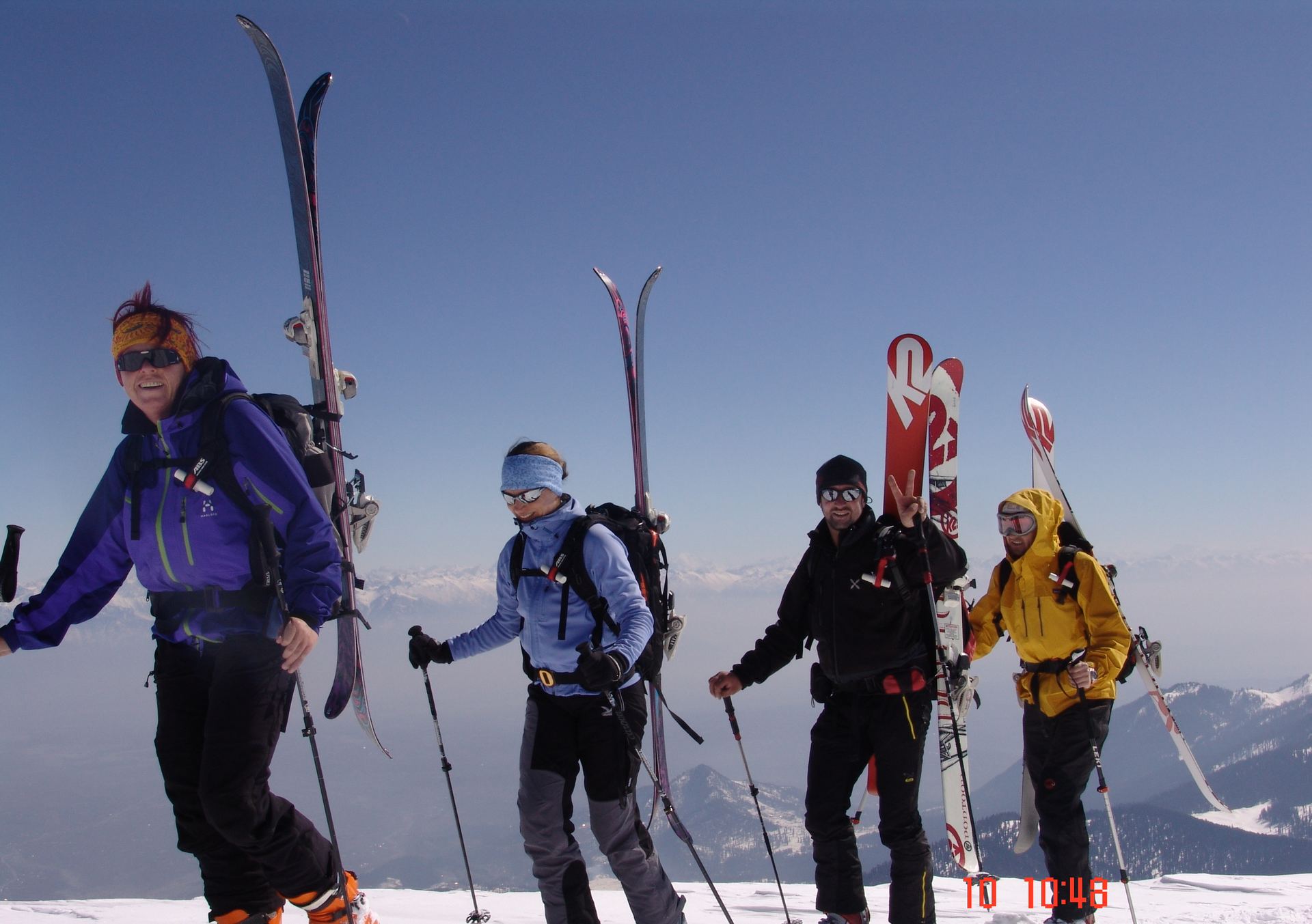 Himalayan Ibex ski-tour group on a Pir Panjal ridge