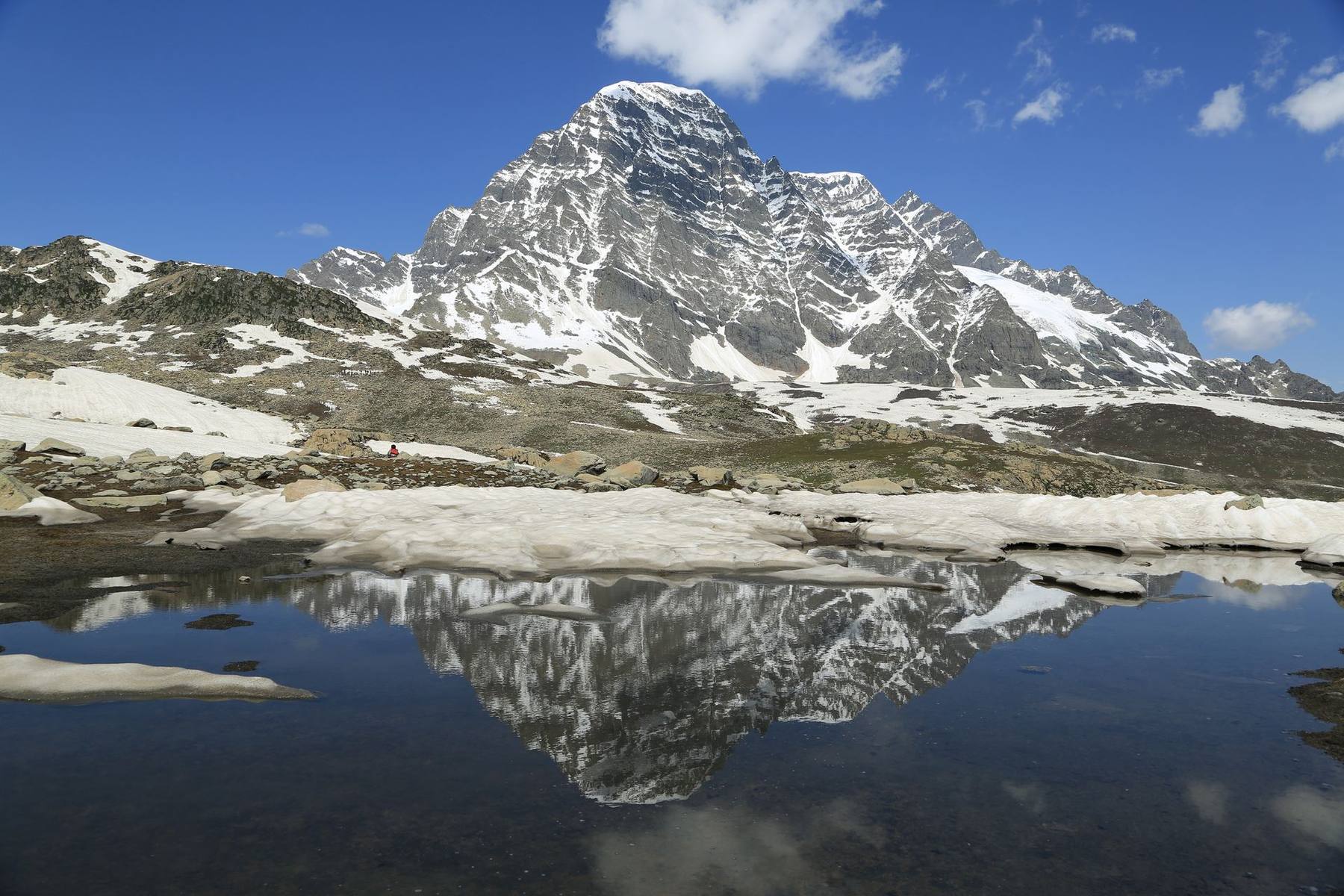 mountain lake reflection — Trekking in Kashmir